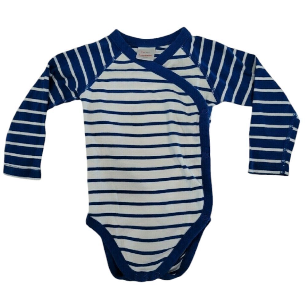 Hanna Anderson blue stripe onesie